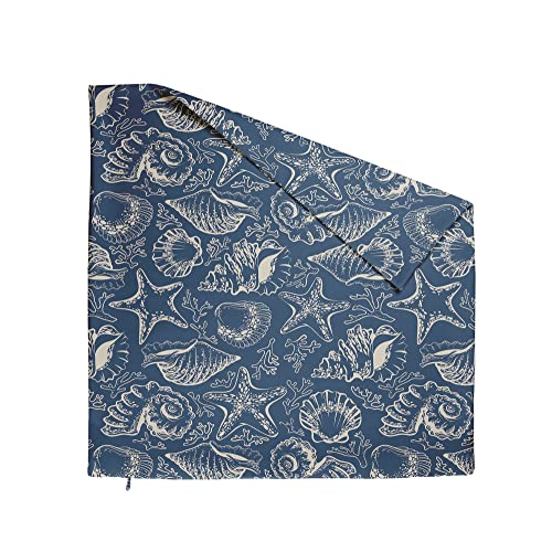 TherapieWelt Kopfkissenbezug Kissenbezug zum Kissen ohne Füllung - Baumwolle Bezug mit Reißverschluss für Erwachsene zum Schlafzimmer 45x45cm Muschel Meer blau weiß Cover