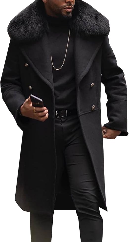 Mezyuy Men's Winter Trench Coat Fashion 
