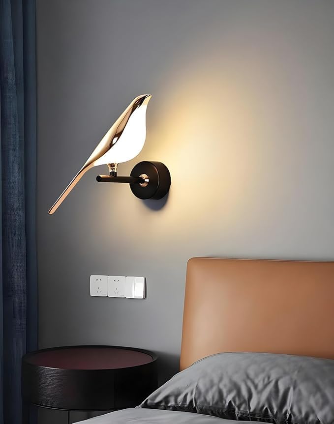 Image of Golden Bird LED Wall Light for Living Room & Bedroom, Modern Decorative Wall Lamp for Home, Cafe & Restaurant (Single Bird Wall)