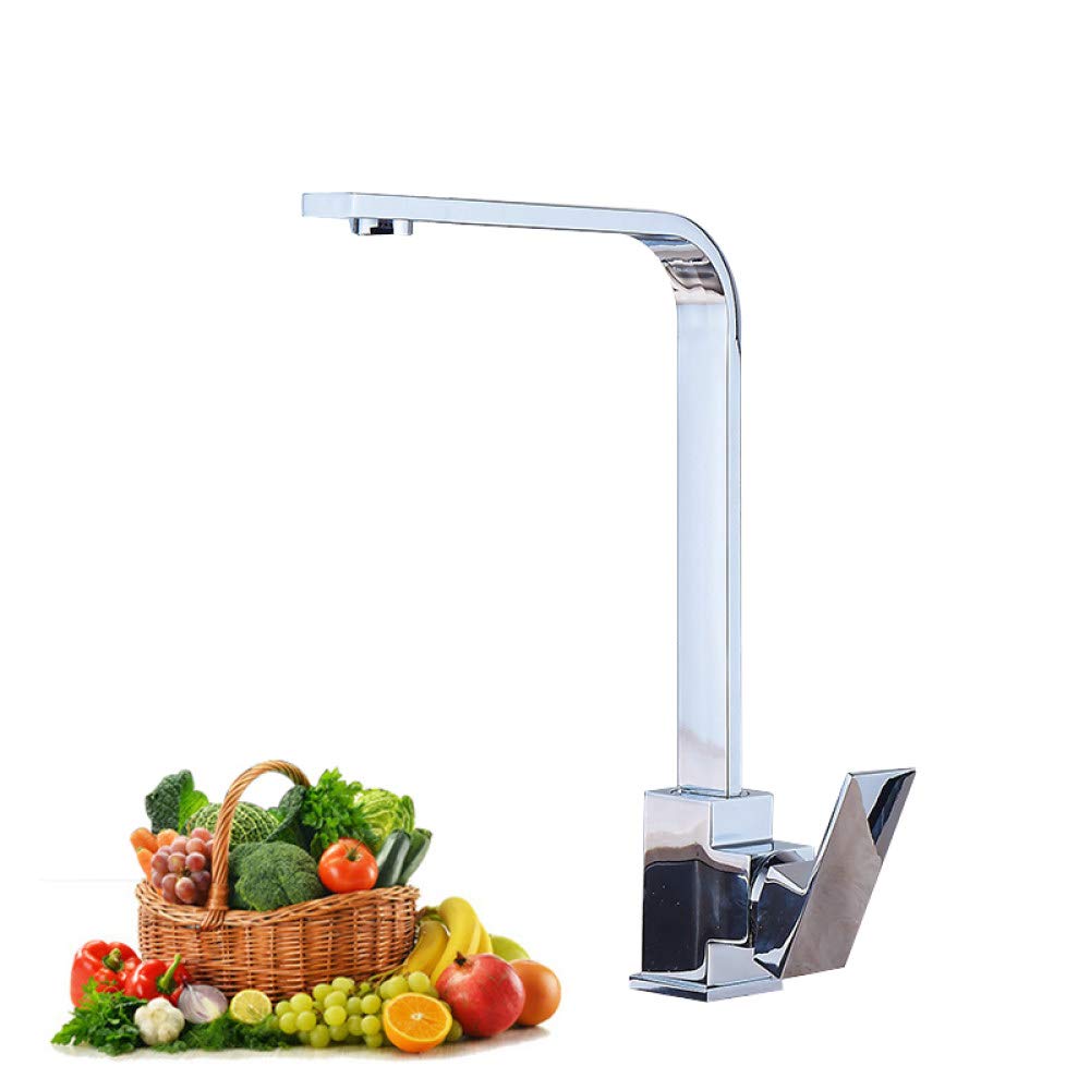 Robinet de cuisine haut de gamme finition chrome brillant avec mitigeur pivotant
