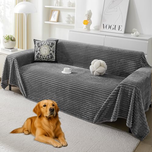 HAOMAIJIA Faux Fur Sofa Covers Couch Covers for 2 Cushion