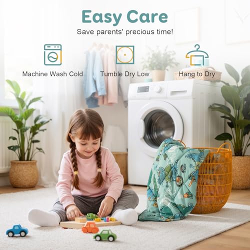 Kivik Weighted Blanket 5lbs, Cooling Green Dinosaur Heavy Blankets, 36"x48" by Kivik - Used condition - Image 7