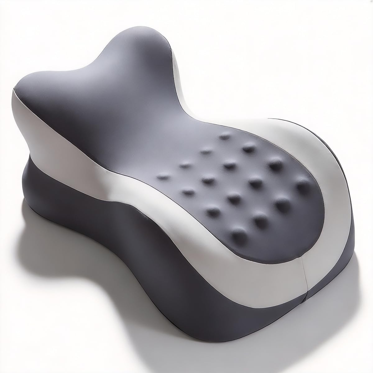 Ergonomic support pillow, multi-functional reclining pillow, breathable bed pillow, memory foam pillow, detachable pillow cover, versatile support for the back, available in grey/black options (Black)