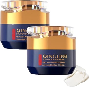 Qingling Crema Para Arrugas, Qingling Wrinkle Removal Cream, Qingling Polypeptide Tightening And Anti-Wrinkle Cream, Face Tightening Cream For Women Men 2pcs