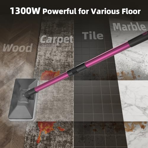Leiksen Steam Mop, 12-in-1 Powerful Handheld Steam Cleaner, 260°F Floor Steamer, 440ml Large Tank, 23FT Power Cord, Flexible Hose, 3-Level Control, Multi-Purpose for Hardwood, Tile, Grout, Windows