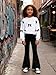 Voxikidio Little Girls Clothes Butterfly Long Sleeve Sweatshirt & Flared Pants Tween Clothes Fall Winter Girls Outfits White Size 13 14