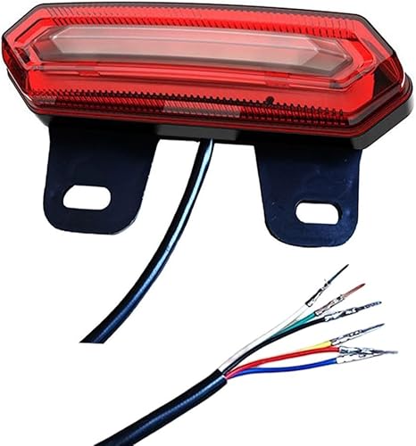 5.5x3.15 '' Luz trasera eléctrica de bicicleta 36V-60V con señales de giro y luz de freno, lámpara trasera ABS compatible con scooter y bicicleta de