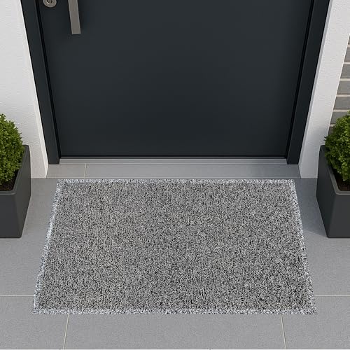 Tapete para puerta de entrada absorbente Ultralux, alfombra exterior negro y blanco 3