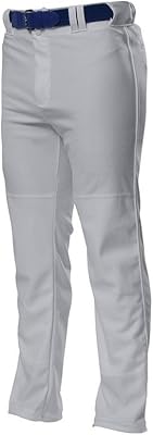 A4 N6162 - Pro Style Open Bottom Baggy Cut Baseball Pants Grey