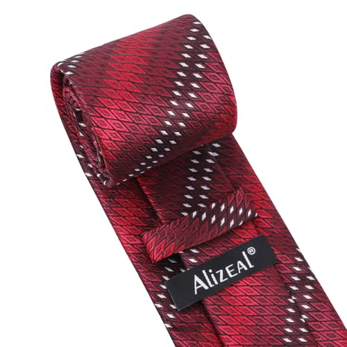 Image of Alizeal Mens 3.15'' Gradient Novelty Pattern Tie Set with Pocket Square Casual Color Tie Set