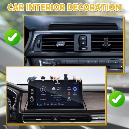 OPEIXSAYKOC 5 Stück Mini Katzenfiguren, Resin Cat Desk Figures, Kleine Katzenfiguren Deko,Mini Figuren für Schreibtisch, Computer Monitor Dekor, Auto Dekoration für Armaturenbrett, Mittelkonsole