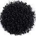 High Puff Afro Ponytail Drawstring Short Afro Kinky Curly Pony Tail Clip in on Synthetic Curly Hair Bun Made of Kanekalon Fiber Puff Ponytail Wrap Updo Hair Extensions with Clips (1B)