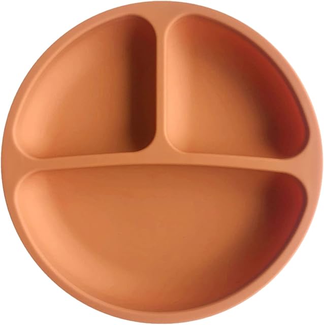 Children's Dishes Suction Plate for Toddlers,Baby Silicone Sucker Bowl Smile Face Baby Tableware Set,BPA Free Microwave, Dishwasher and Oven Safe Easy to Clean for Kids and Infants (B)