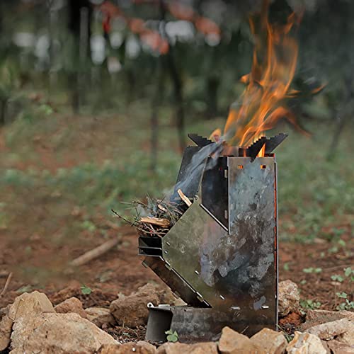 Image of CALANDIS Stainless Steel Camping Rocket Stove Woodburning for Outdoor Tent Heater | Camping Stoves | Camping Stoves, Ovens & BBQs | Camping Cooking Supplies | Camping & Hiking | Outdoor Sports