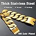 AYiFFWTEO 32mm Wide Heavy Duty Gold Chain Bracelet with Box 18K Gold Plated 316L Stainless Steel Chunky Cuban Chain Link Hip Hop Fashion Jewelry Bracelets Jewelry for Men Women(8.6 inches)