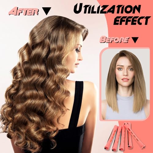 60 Varillas de Permanente de Cabello Varillas Cortas, Rulos Flexibles para Rizar Pelo - Crea Rizos Sin Calor con Rulos Calientes para el Pelo, Perfecto para Rulos Pelo Grandes, Bigudies Pelo(Rojo) - imagen 5