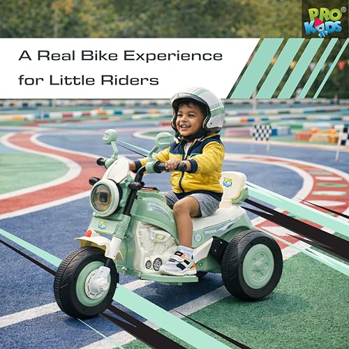 Image of PRO KIDS S500 Rechargeable Electric Kids Bike with Bluetooth, USB, AUX, Music & LED | Ride-On Bike for Boys & Girls (1.5-4 Years) | 6V Battery Powered | Foot Accelerator
