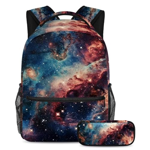 Sac à dos Galaxy Planet avec trousse de voyage, grand ensemble cartable pour garçon et fille