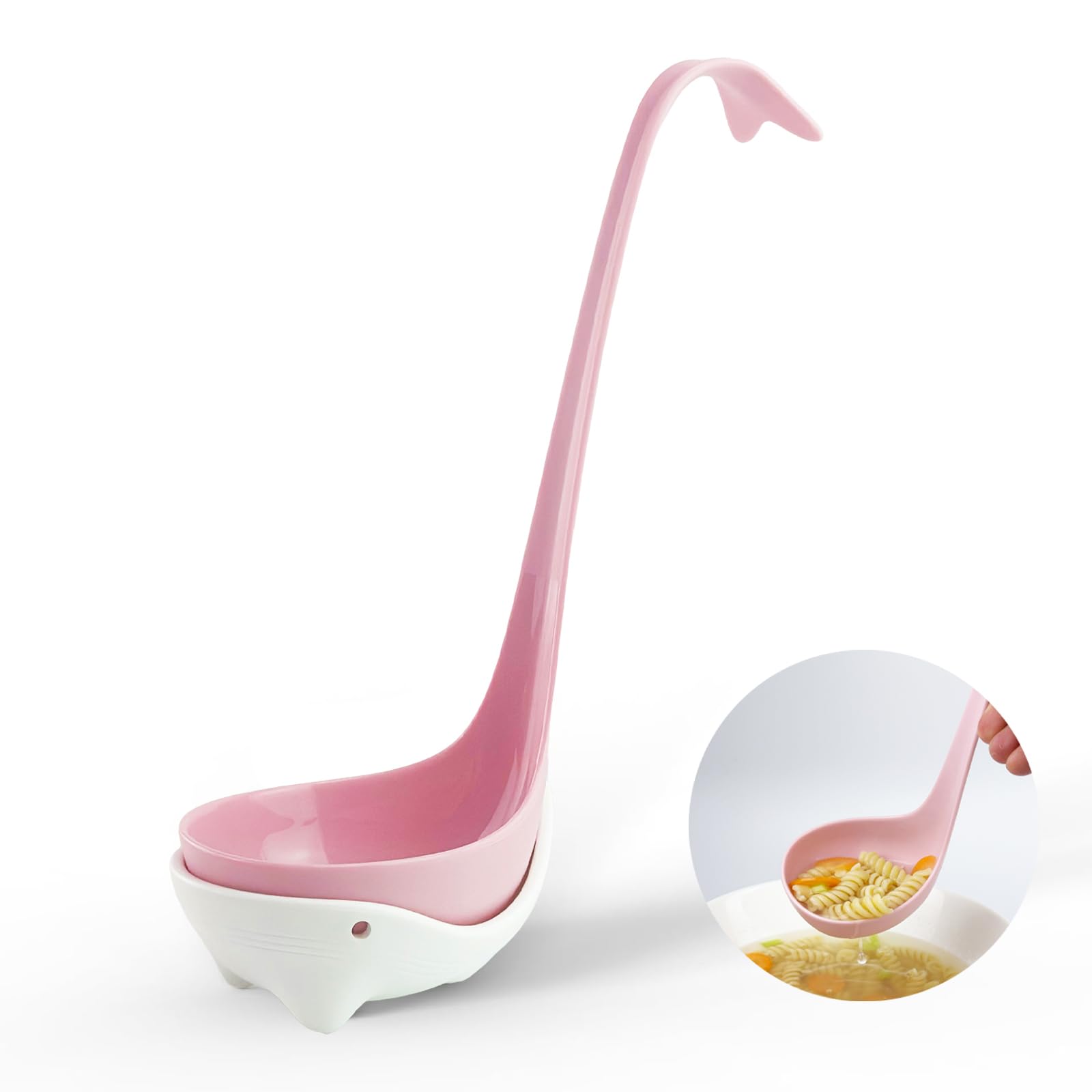 Silicone Soup Ladle Spoon, Large Capacity Spoon for Soup,Non Stick Kitchen Utensils with High Heat Resistant,BPA Free Perfect Kitchen Tools for Cooking, Stewing, Stirring, Serving Soup