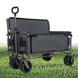 Versátil carro 3 en 1: transforma este carro funcional en un asiento seguro para niños y adultos. Perfecto para parques, campamentos o eventos, ofrece cómodos lugares de descanso. Equipado con prácticas cremalleras laterales, este vagón garantiza un fácil acceso y adaptabilidad para todas tus aventuras al aire libre. Disfruta de una mezcla de utilidad y comodidad dondequiera que vayas