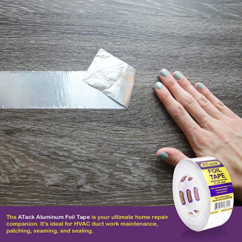ATack Aluminum Foil Reflective Duct Tape, 2 Inches x 30 Yards, High Temp and Heavy Duty Metal Aluminum HVAC Tape for Duct Work, Furnace, AC Units and metalworks - Thumbnail 4