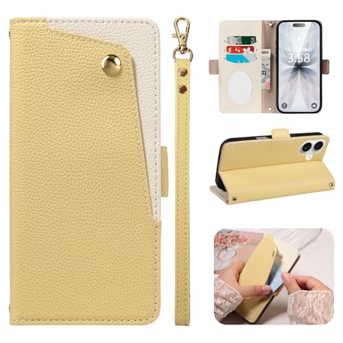 MINIKA iPhone 17 �p �P�[�X �蒠�^ �������U�[ �~���[�t�� ��Phone 17 �蒠�^ �P�[�X �J�[�h���[ �X�g���b�v�t�� ������� ���킢�� �A�C�t�H��17 �A�C�z��17 �X�}�z�P�[�X ���u���X�^���h�@�\ �}�O�l�b�g�� ���� 360�x 