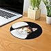Non-Slip Round Mousepad, WIRESTER Cute Calico Kitten Cat Mouse Pad for Home, Office and Gaming Desk