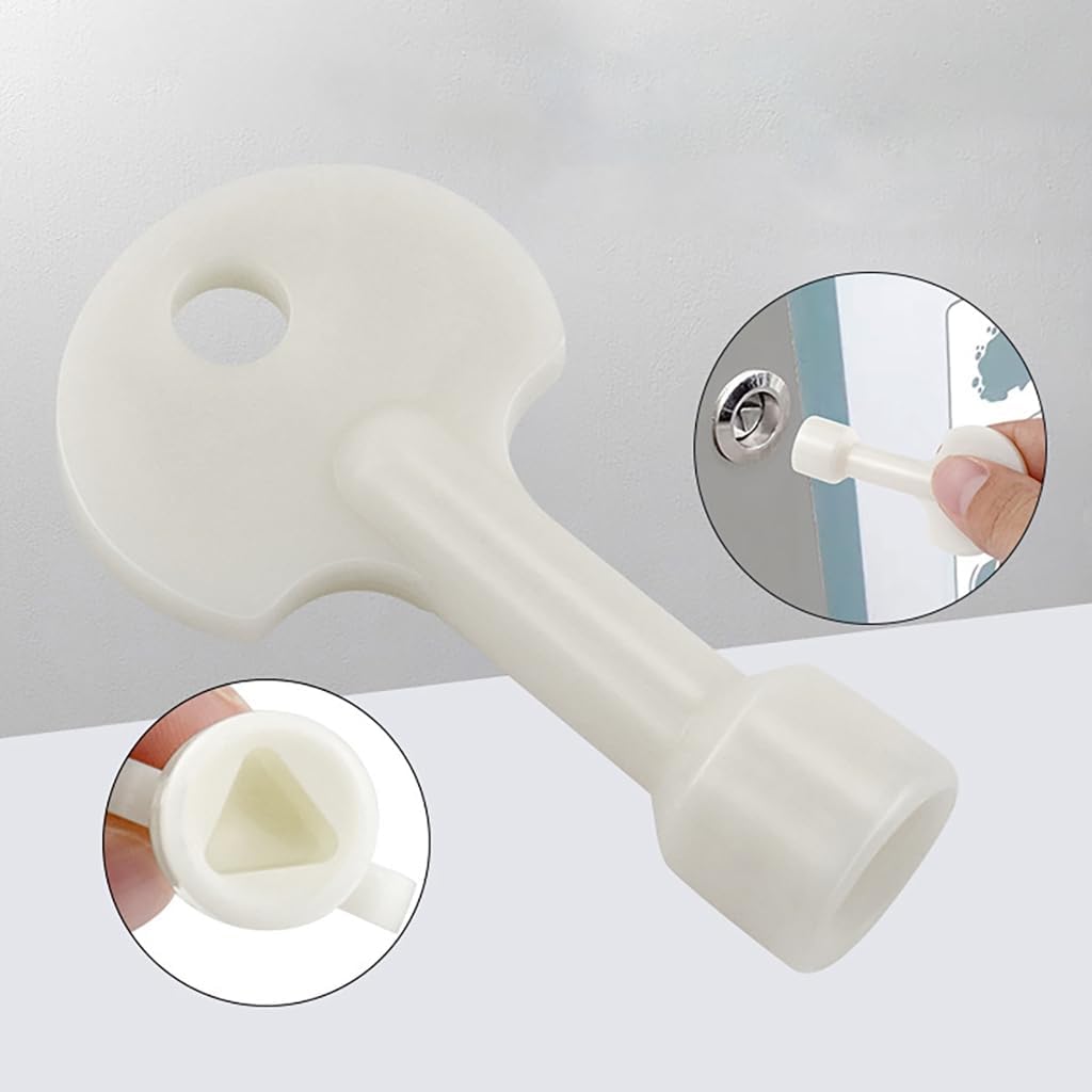 Plastic Triangular Lock Tongue Turning Key Outdoor Fruit Peels Trash Can Door Lock Key Portable Triangular Key Easy to Use