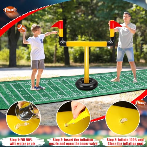 image for Poen 5 Pcs Giant Inflatable Football Field Goal Post Set Include 2 Pcs