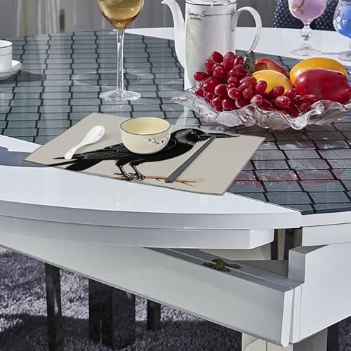 Set de table corbeau pour repas à thème gothique et décoration de table