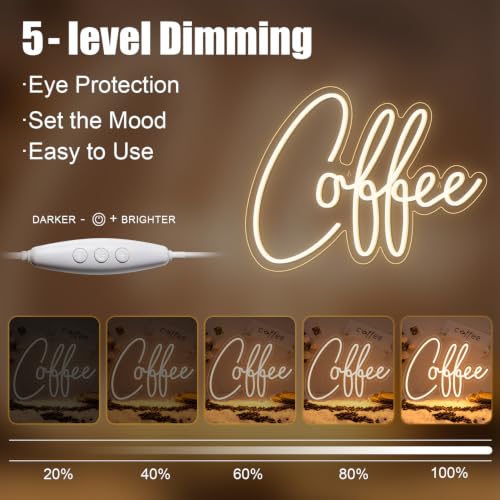 Image of Ineonlife Coffee Neon Sign, Coffee Bar Sign for Wall Decor, Led Neon Light Up Signs for Cafe Shop Station Kitchen Corner Club Store Window Decor Party Gifts (15.9 inchx11.8 inch)