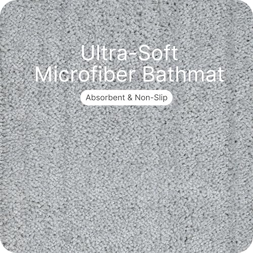 Image of Saral Home - Good Morning Mat, Soft, Anti-Skid, Washable, Water Absorbent, Quick Drying, All time usable Bathmat /Doormat /Runner. Slip-Resistant Backing for Everyday Safety. (LT.Grey. 40x60-2PC)