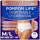 Sous-vêtements jetables pour incontinence emballés individuellement pour femme | Couches douces et respirantes pour adultes pour femmes de grande taille pour la nuit | Sous-vêtements post-partum à usage unique pour femmes, essentiels de voyage et post-partum