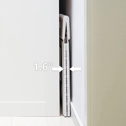 Miniatura 6 de SHIMOYAMA Taburete plegable de plástico de 15 pulgadas de alto para camping, picnic y hogar, 1 paquete, taburete plegable para adultos, blanco