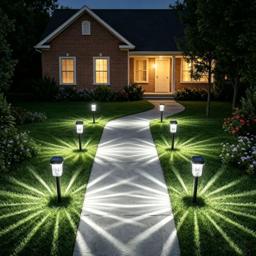 Solar Pathway Lights Outdoor, 12H 8 Pack Solar Garden Lights