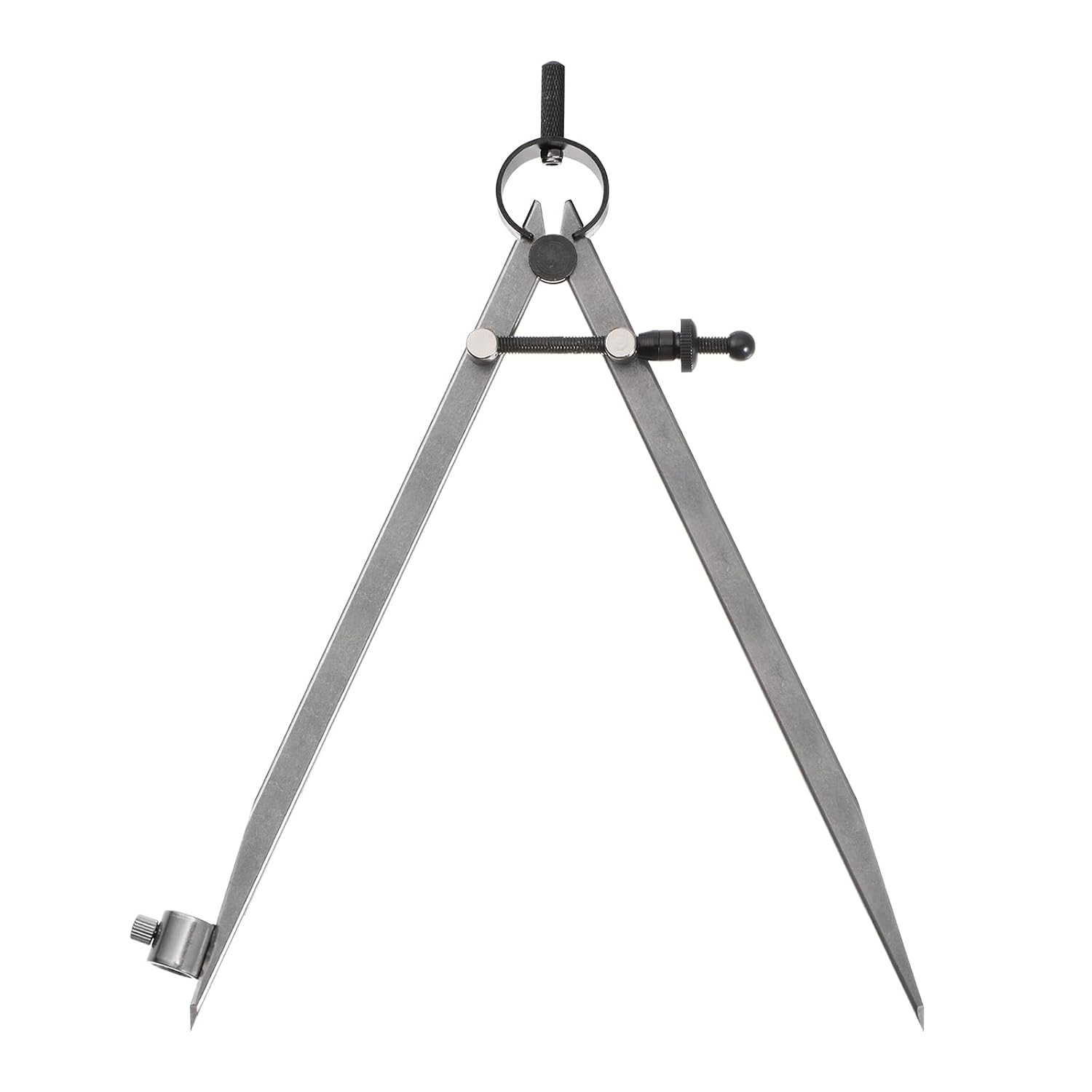 Spring Joint Caliper - [10 Inch] Carbon Steel Spring Divider Caliper with Pencil Holder for Metalworking Drawing Use, Hardened Points