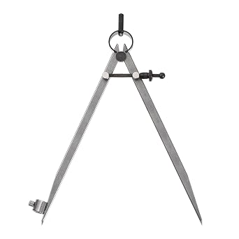 Spring Joint Caliper - [10 Inch] Carbon Steel Spring Divider Caliper with Pencil Holder for Metalworking Drawing Use, Hardened Points