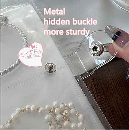 Livro de armazenamento de joias transparente, bolsa organizadora de brincos de viagem, versão atuali