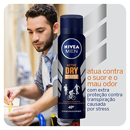Desodorante Antitranspirante Aerosol NIVEA Men Active Dry Stress Protect 150ml, Nivea