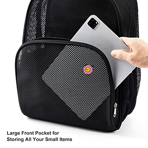 COVAX Mesh Backpack for School, Heavy Duty Mesh Bookbag, Semi-Transparent Back Pack for Beach, Swimming, Sports, Work, Travel - Thumbnail 6