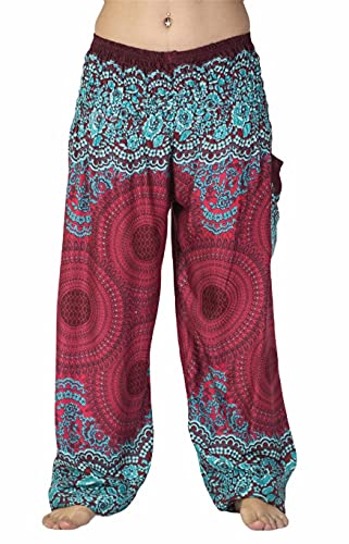 CHAINUPON Damen Haremhose Lose Yoga Casual Pumphose Bohemian Hippie Lounge Boho Elefant Pyjama Bequeme Hose Cover