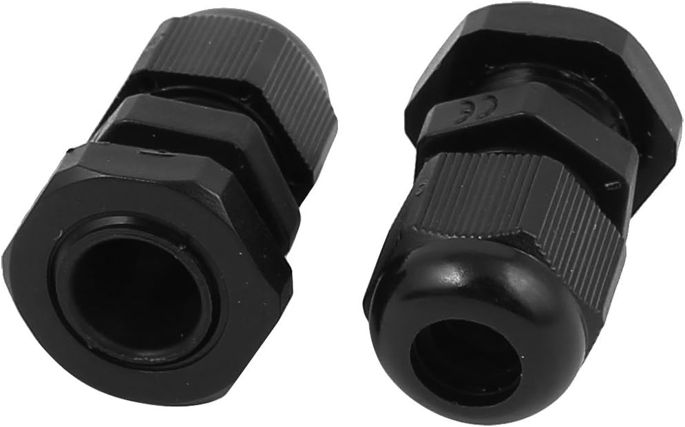 Aexit PG7 Waterproof Electrical Boxes, Conduit & Fittings Safety Nylon Cable Gland Connector Joints Conduit Fittings Black 100pcs