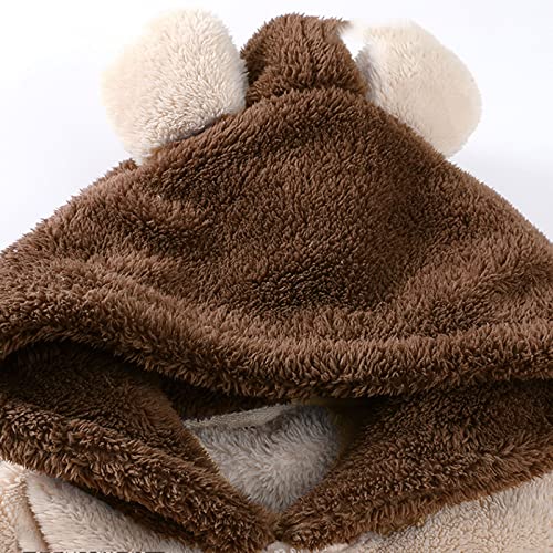 CHENC Conjunto de pijamas de veludo grosso para mulheres com capuz pulôver coral macio conjunto de p