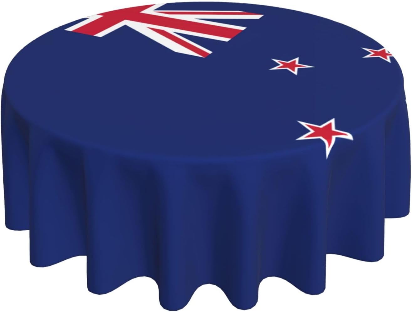 New Zealand Flag Print Wrinkle Free Dining Table Cover for Birthday Party Farmhouse Tablecloths Up to 60 x 60 Inches