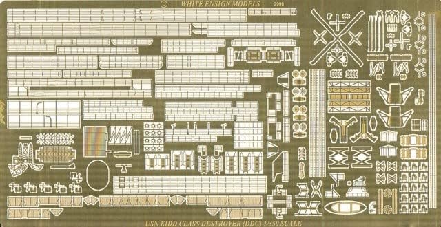 White Ensign Models 1/350 Kidd Class Destroyer Photoetch Enhancement Parts