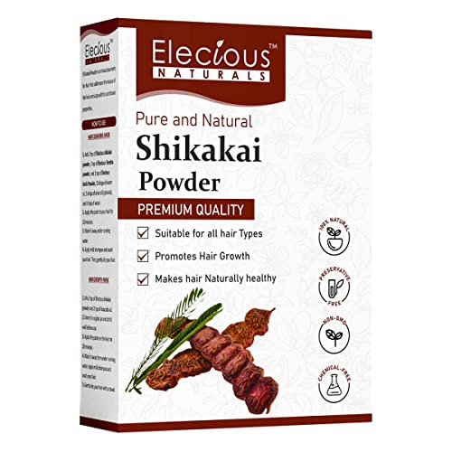 Ele.cio.us100% Shikakai Powder for Hair - 200 Grams | For Hair wash and Shampoo | 100% Pure and Natural | SLS and Paraben free | Suitable for all hair types