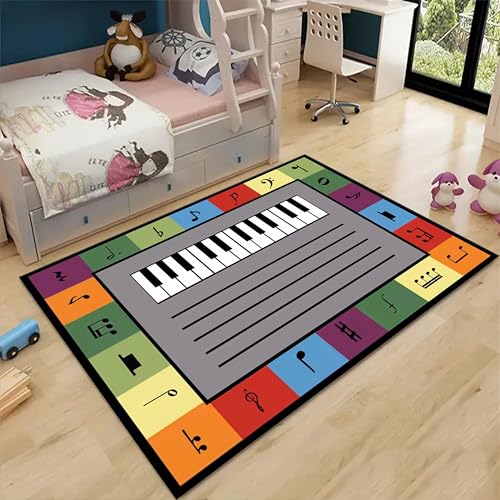 Tapete musical infantil 5x7 pies con diseño colorido miniatura 1