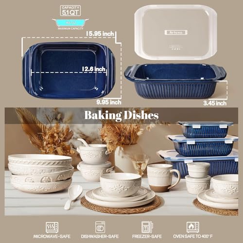 image for Artena Baking Dish 5.1 Quarts, Casserole Dishes For Oven, Baking Pan W