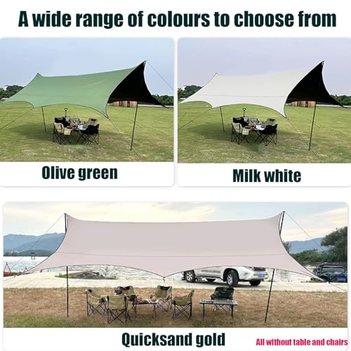 Lona para Camping KAnduo 18×15 Ft Impermeable con Soportes miniatura 4