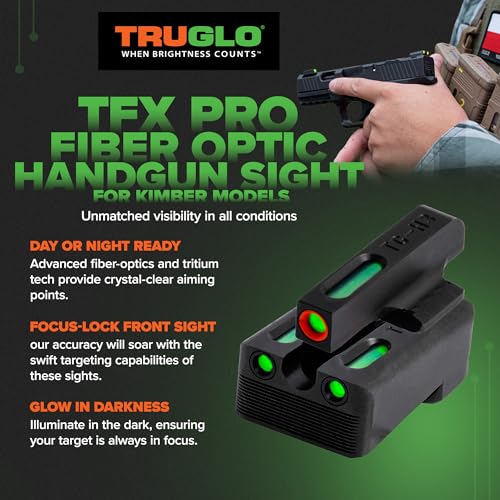 Image of Truglo TFX PRO Handgun Sight, Glowing Shock Proof Tritium and Fiber Optic Night Sight for Handguns, Compact, Durable, and Snag Free Sight